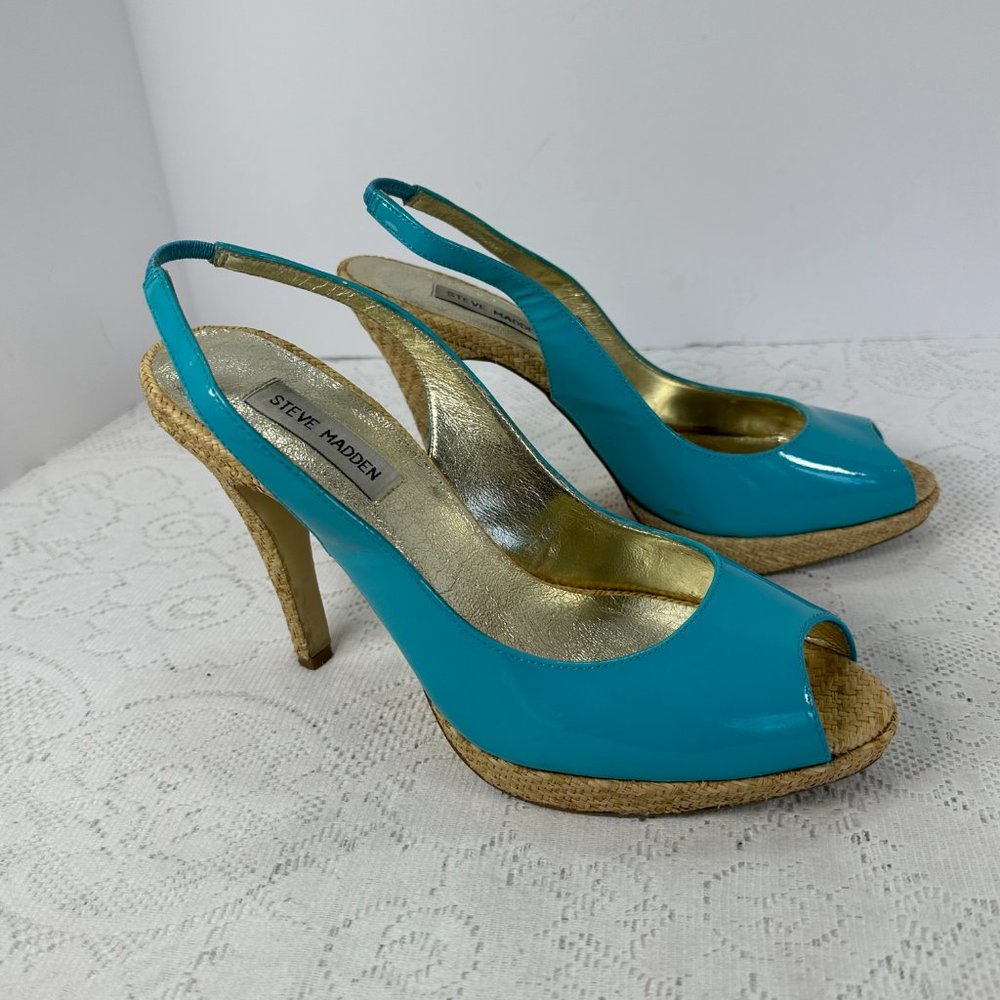 Steve Madden Turquoise Peep Toe Heels